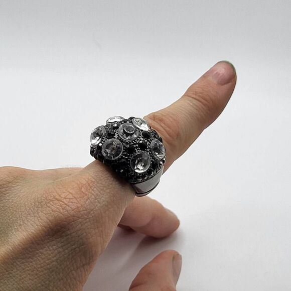 Chunky Darkle and Rhinestone Fashion Ring - Picture 4 of 4